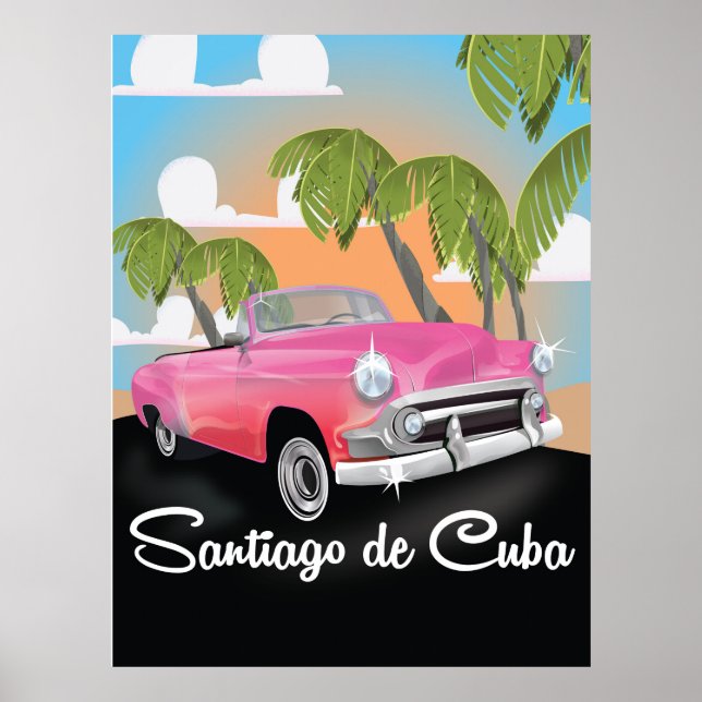 Santiago de Cuba Vintages Reiseplakat. Poster (Vorne)
