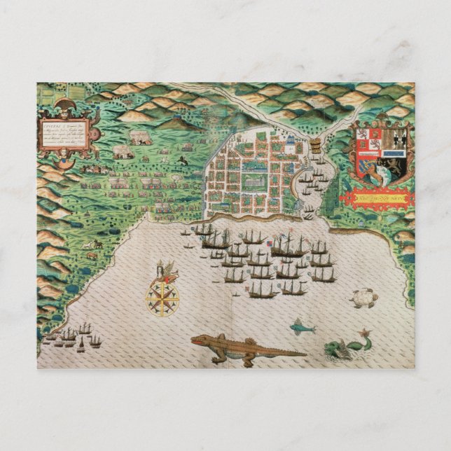 Santiago, Kap Verde, 1589 2 Postkarte (Vorderseite)