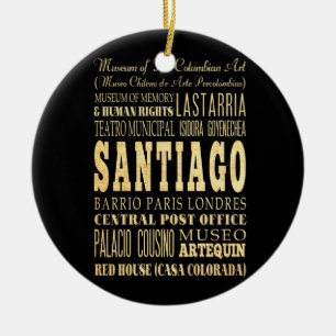 Santiago Stadt Chile Typografie Kunst Keramikornament