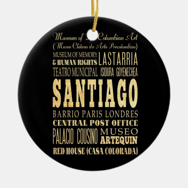 Santiago-Stadt der Chile-Typografie-Kunst Keramikornament (Vorne)