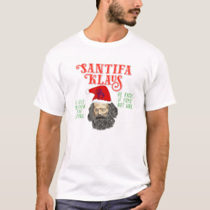 Santifa Claus Woke Santa Klaus Christmas Anti Marx T-Shirt