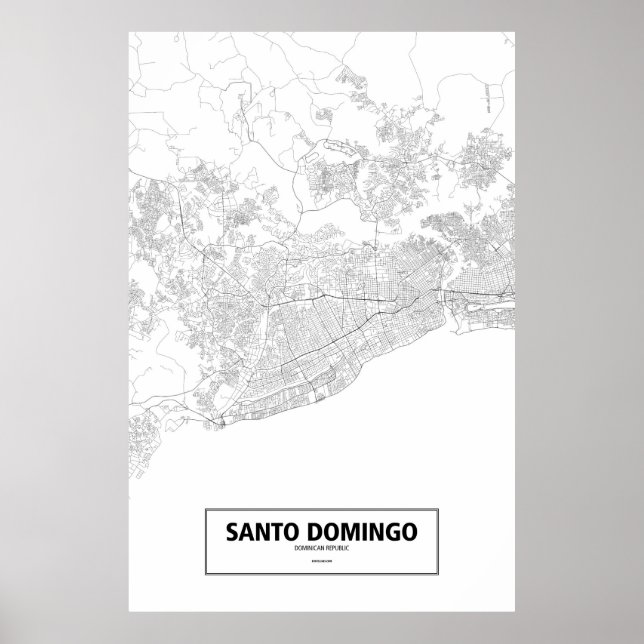 Santo Domingo, Dominikanische Republik (schwarz au Poster (Vorne)