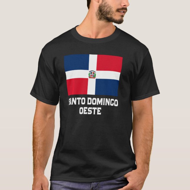 Santo Domingo Oeste Dominikanische Republik Emblem T-Shirt (Vorderseite)