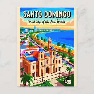 Santo Domingo Retro-Reiseposter-Kunst Postkarte