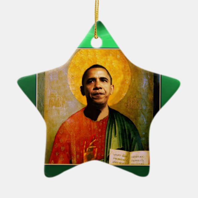 SANTOBAMA Green Jade Star Keramik Ornament (Vorne)