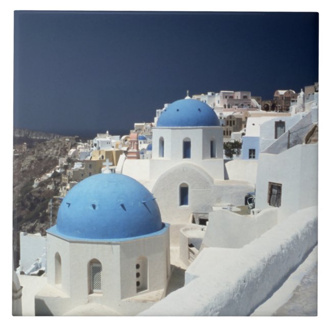 Santoirini Insel Griechenland Keramik Tile Fliese (Vorderseite)