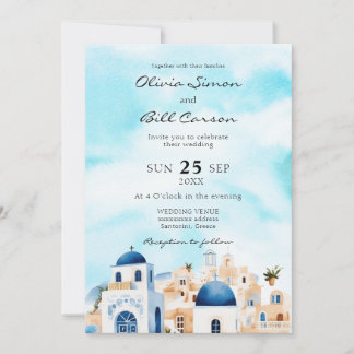 Santorin, Aquakultur, Griechenland Hochzeit in Url Einladung