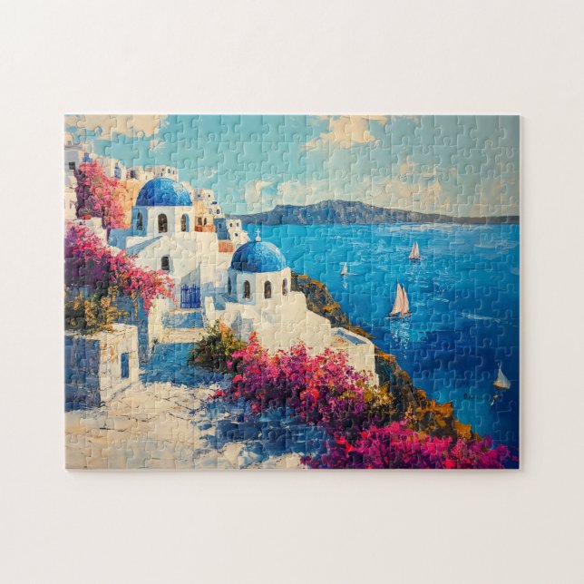 Santorin Blume Digitale Ölmalerei (Horizontal)