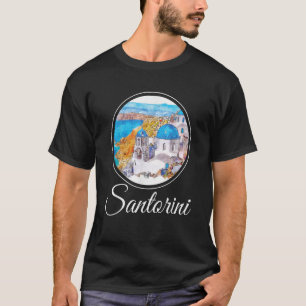Santorin Gemälde Griechenland Souvenir T-Shirt