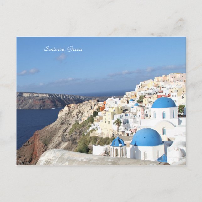 Santorin, Grèce, Carte postale. Île, (Devant)