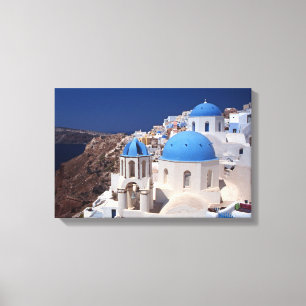 Santorin Grèce toile étirée Impression