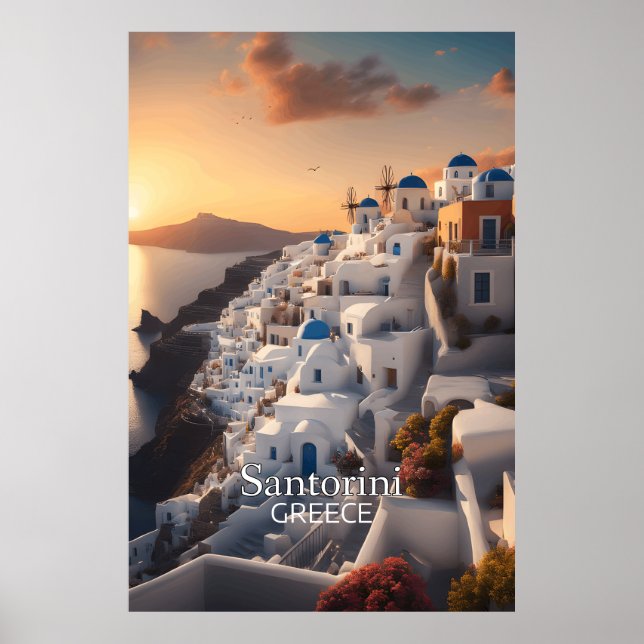 Santorin, Griechenland: Ein unvergessliches Urlaub Poster (Vorne)