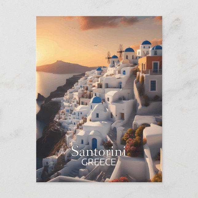 Santorin, Griechenland: Ein unvergessliches Urlaub Postkarte (Vorderseite)
