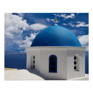 Santorin, Griechenland Glänzendes Poster