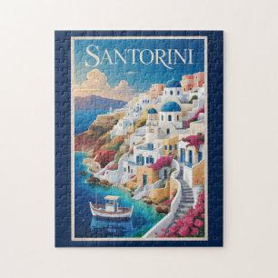 Santorin Griechenland Illustration Reise Kunst Vin