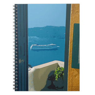 Santorin, Griechenland Kreuzfahrtschiff Notizblock