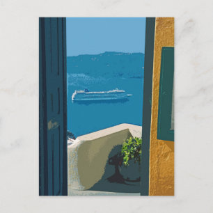 Santorin, Griechenland Kreuzfahrtschiff Postkarte