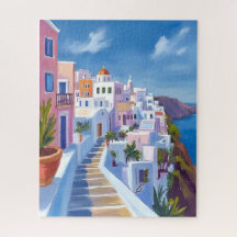 Santorin Griechenland Malerei Aquarell Reise