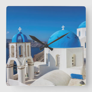 Santorin, Griechenland Quadratische Wanduhr