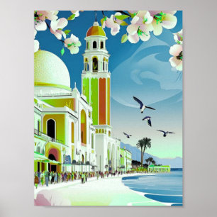 Santorin Griechenland Reise Postkarten Kunst, Sant Poster