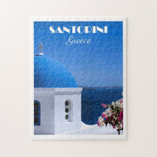 Santorin, Griechenland Reiseplakat,