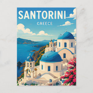 Santorin Griechenland Weiße Dörfer Ägäisches Meer Postkarte