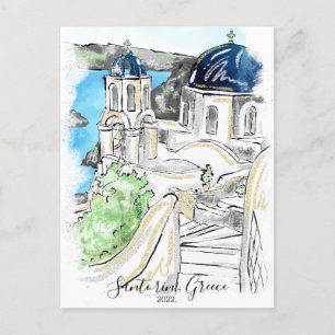 Santorin Insel Griechenland Sommer Erinnerungen Postkarte