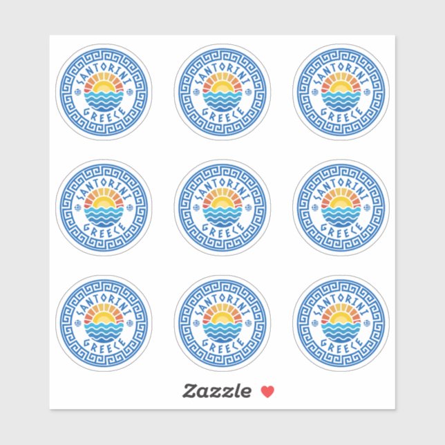 Santorin Island, Grèce Sticker à pack multiple (Feuille)