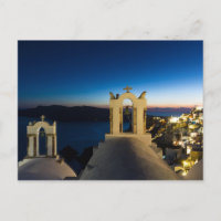 Santorin - Kirche von Oia bei Sonnenuntergang Post