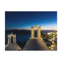 Santorin - Kirche von Oia bei Sonnenuntergang Post