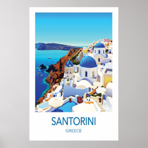 Santorin-Reiseposter Griechenland Kunst Poster