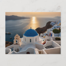 Santorini auf See Postcard Feiertagspostkarte