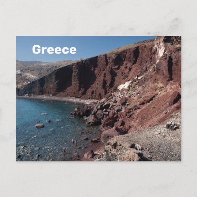 Santorini Beach Griechenland Reisen Postkarte (Vorderseite)
