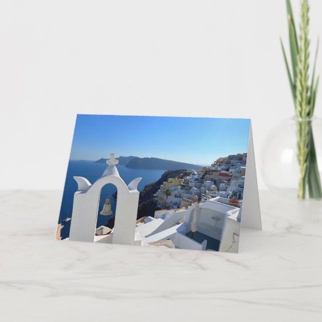 Santorini Bell Tower Griechenland Fotografie Karte (Vorderseite)