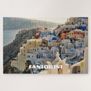 Santorini Blau und Weiß Aussicht Griechenland Feri