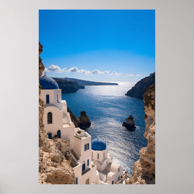 Santorini Blue Horizon Poster (Vorne)