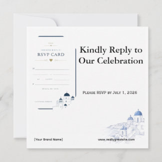 Santorini Boarding Pass RSVP Karte