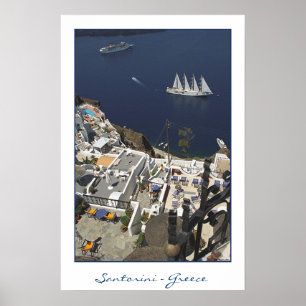 Santorini Caldiera Ansicht (Filmphotographie) Poster