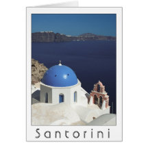 Santorini, carte de la Grèce (blanc à l'intérieur)