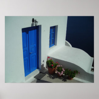Santorini Doorstep Poster