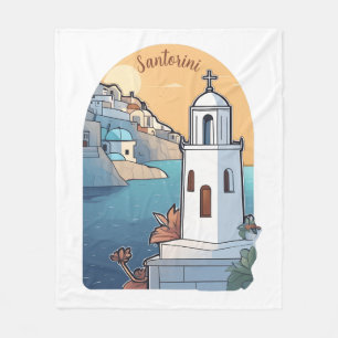 Santorini erkunden, Griechenland Fleecedecke