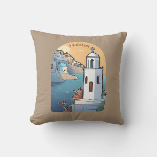 Santorini erkunden, Griechenland Kissen
