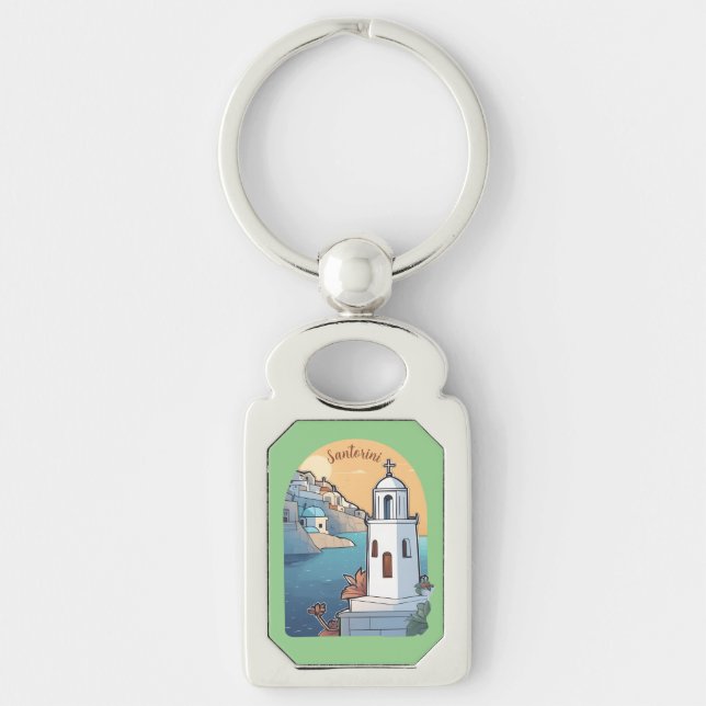 Santorini erkunden, Griechenland Schlüsselanhänger (Vorderseite)