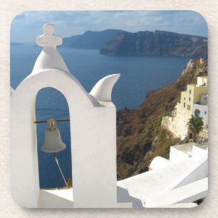 Santorini-Glockenturm am Nachmittag Getränkeuntersetzer