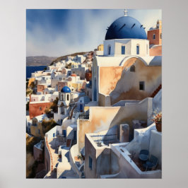Santorini Grèce Paysage Voyage Art Imprimer Poster