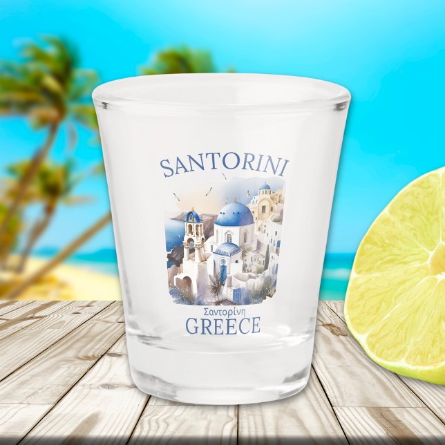 Santorini Greece Beautiful Paradise Schnapsglas (Von Creator hochgeladen)