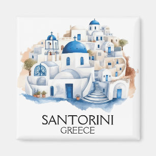Santorini Greece Blue Roof Gebäude Architecture Magnet