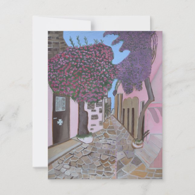 Santorini, Greece invitation card  (Devant)