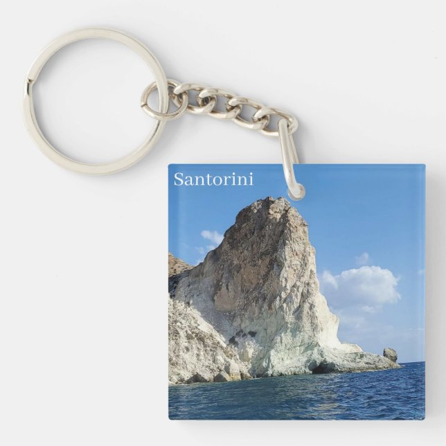 Santorini Greece Souvenir Acrylic Keychain (Devant)