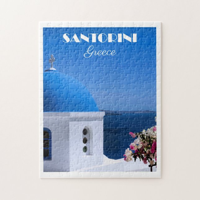 Santorini, Greece travel poster,  (Vertikal)